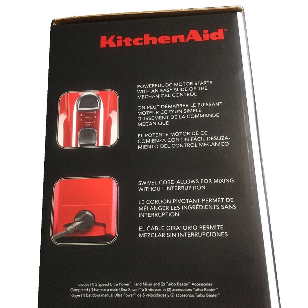 new in box EMPIRE RED KitchenAid Ultra Power 5-Speed Hand Mixer - Model KHM512ER - Picture 5 of 12